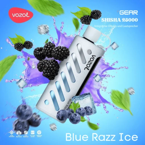 VOZOL GEAR Shisha 25000 Einweg Vape Blue Razz Ice Online Kaufen 